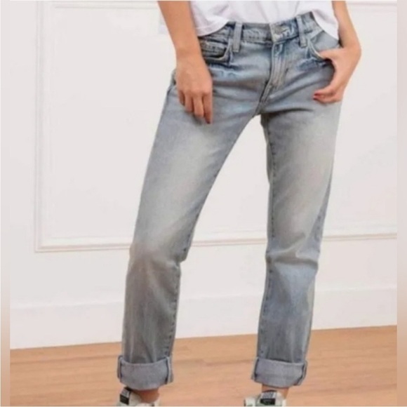 Current/Elliott The Fling Jean 24 Boyfriend Bleached Out Navy Casual Comfy Boho - Picture 1 of 14